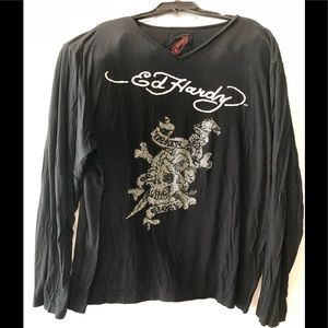 Christian Audiger Black Bling longsleeve shirt